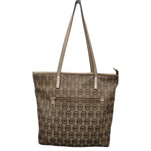 Michael Kors XL Jaquard Montauk Beige Sign. Tote